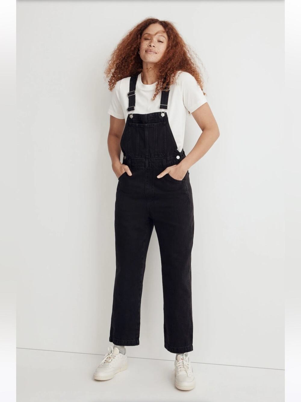 Madewell Straight Leg Overalls in Lunar Black Wash S